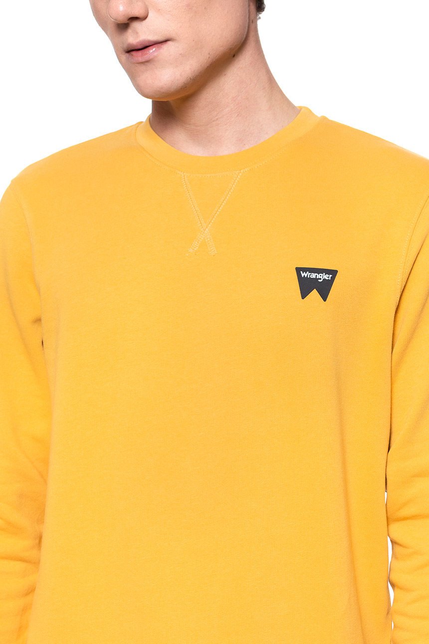 BLUZA WRANGLER SIGN OFF CREW MINERAL YELLOW W6589HAYM