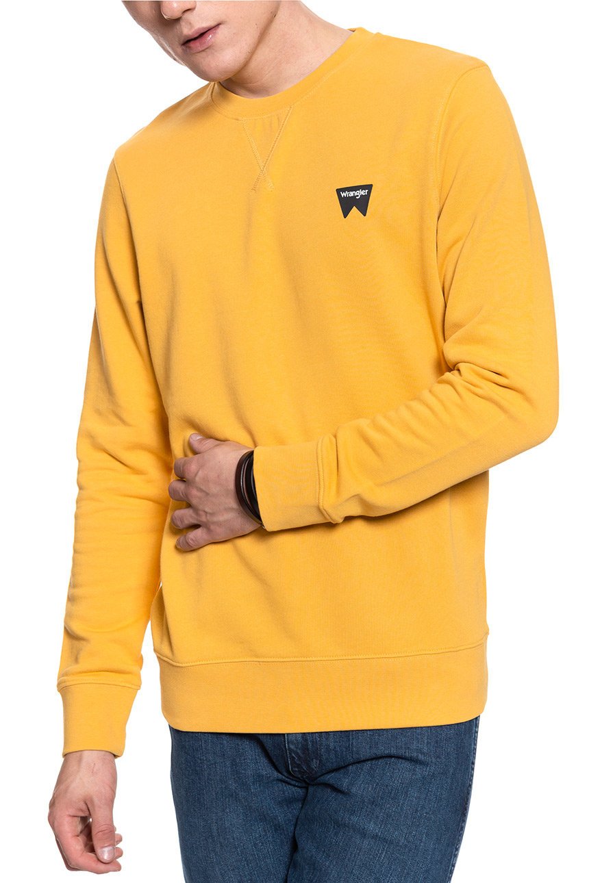 BLUZA WRANGLER SIGN OFF CREW MINERAL YELLOW W6589HAYM