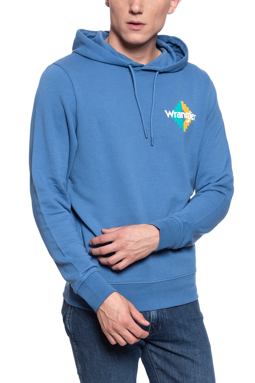 BLUZA WRANGLER WNC HOODIE FEDERAL BLUE W6A2HAB01