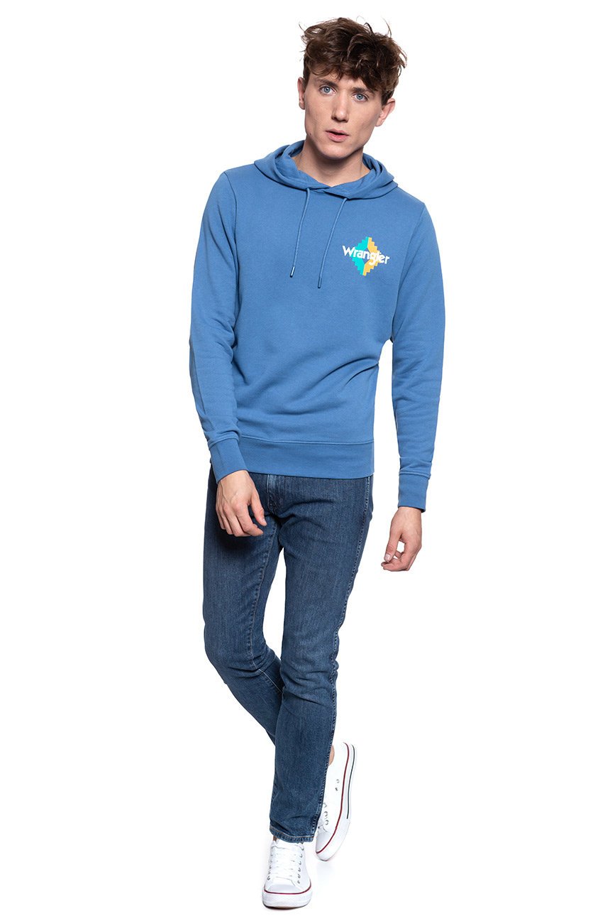 BLUZA WRANGLER WNC HOODIE FEDERAL BLUE W6A2HAB01