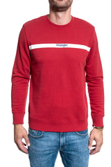 BLUZA MĘSKA WRANGLER STRIPE LOGO SWEAT RED W6A5HYX47