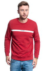 BLUZA MĘSKA WRANGLER STRIPE LOGO SWEAT RED W6A5HYX47