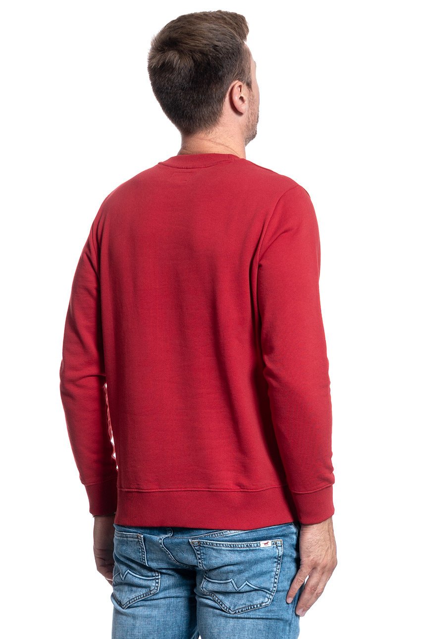 BLUZA MĘSKA WRANGLER STRIPE LOGO SWEAT RED W6A5HYX47