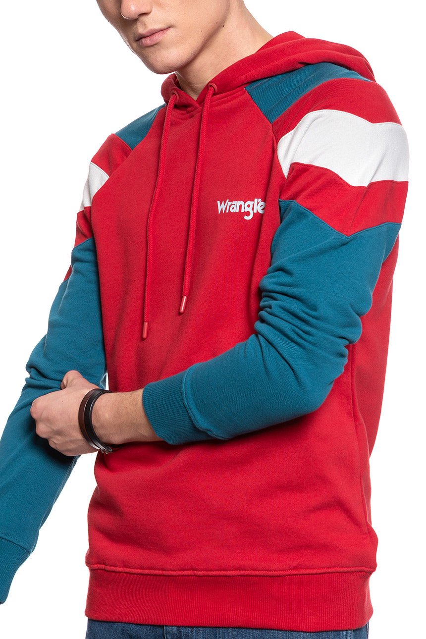 BLUZA WRANGLER CUT&SEW HOODIE RED W6A7JFX47