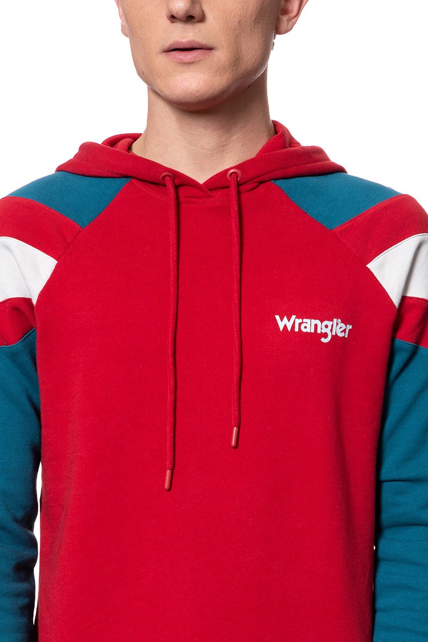 BLUZA WRANGLER CUT&SEW HOODIE RED W6A7JFX47