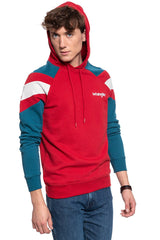 BLUZA WRANGLER CUT&SEW HOODIE RED W6A7JFX47