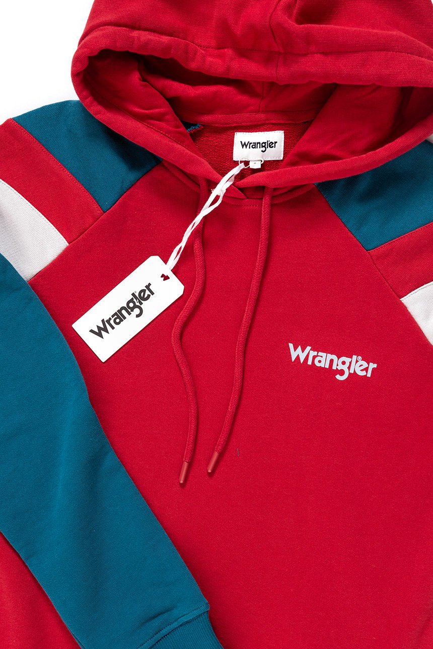 BLUZA WRANGLER CUT&SEW HOODIE RED W6A7JFX47