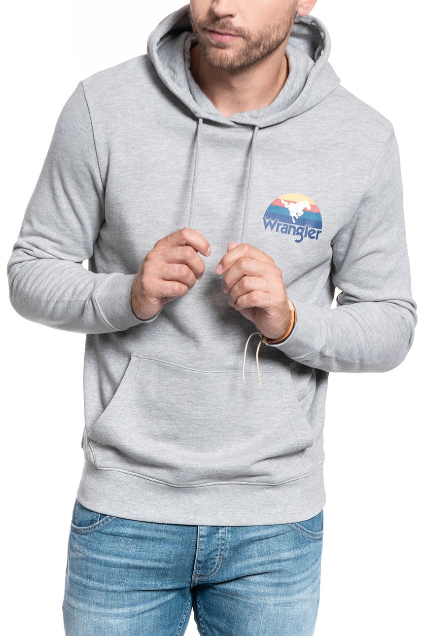 BLUZA WRANGLER SUNSET HOODIE MID GREY MEL W6A8HYX37