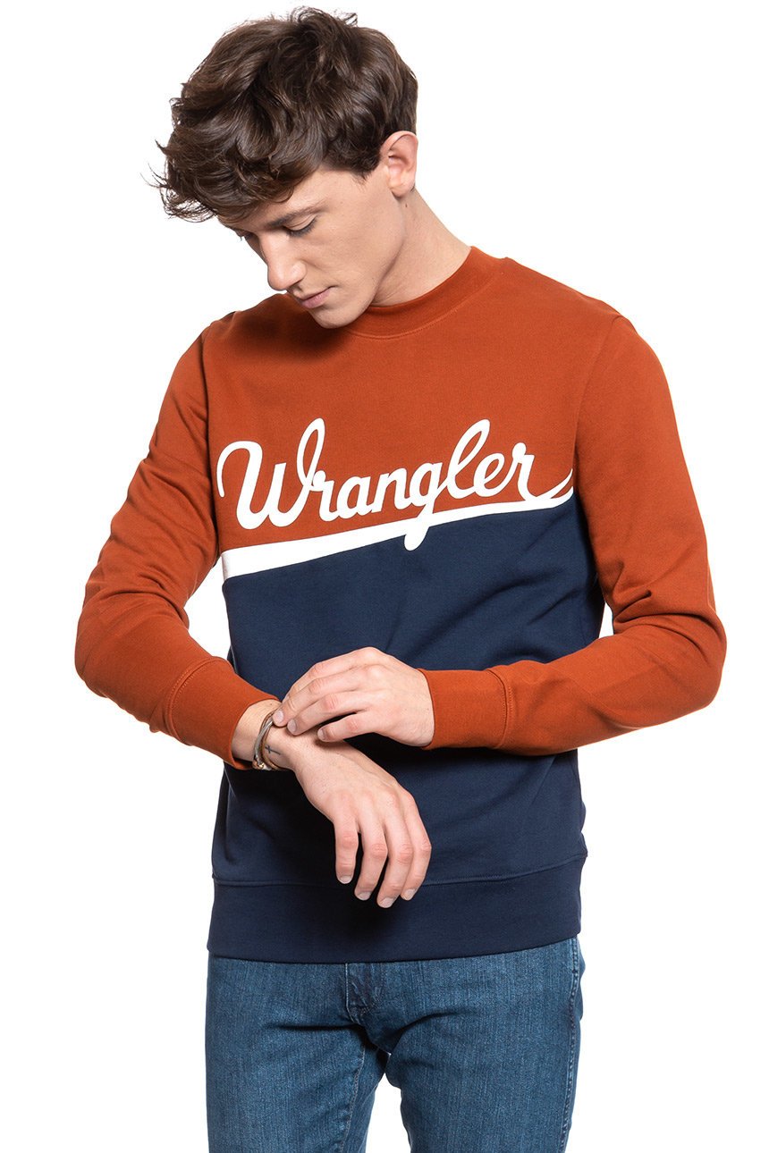 BLUZA WRANGLER CUT&SEW SWEAT PICANTE BROWN W6B7HYX9H