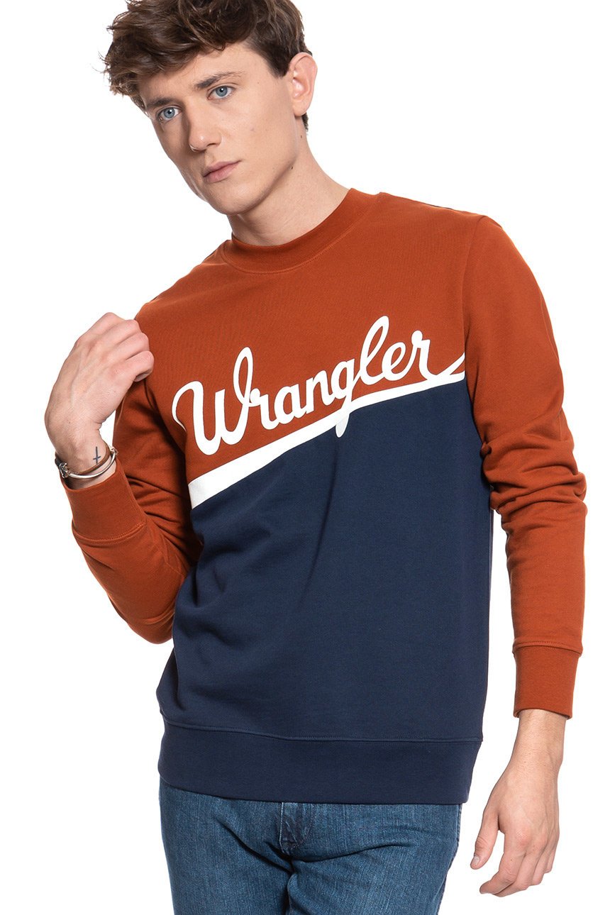 BLUZA WRANGLER CUT&SEW SWEAT PICANTE BROWN W6B7HYX9H