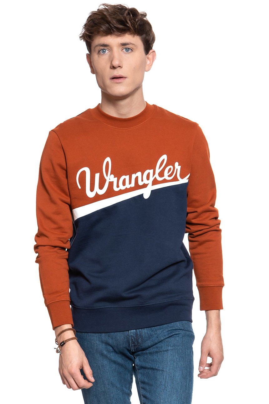 BLUZA WRANGLER CUT&SEW SWEAT PICANTE BROWN W6B7HYX9H