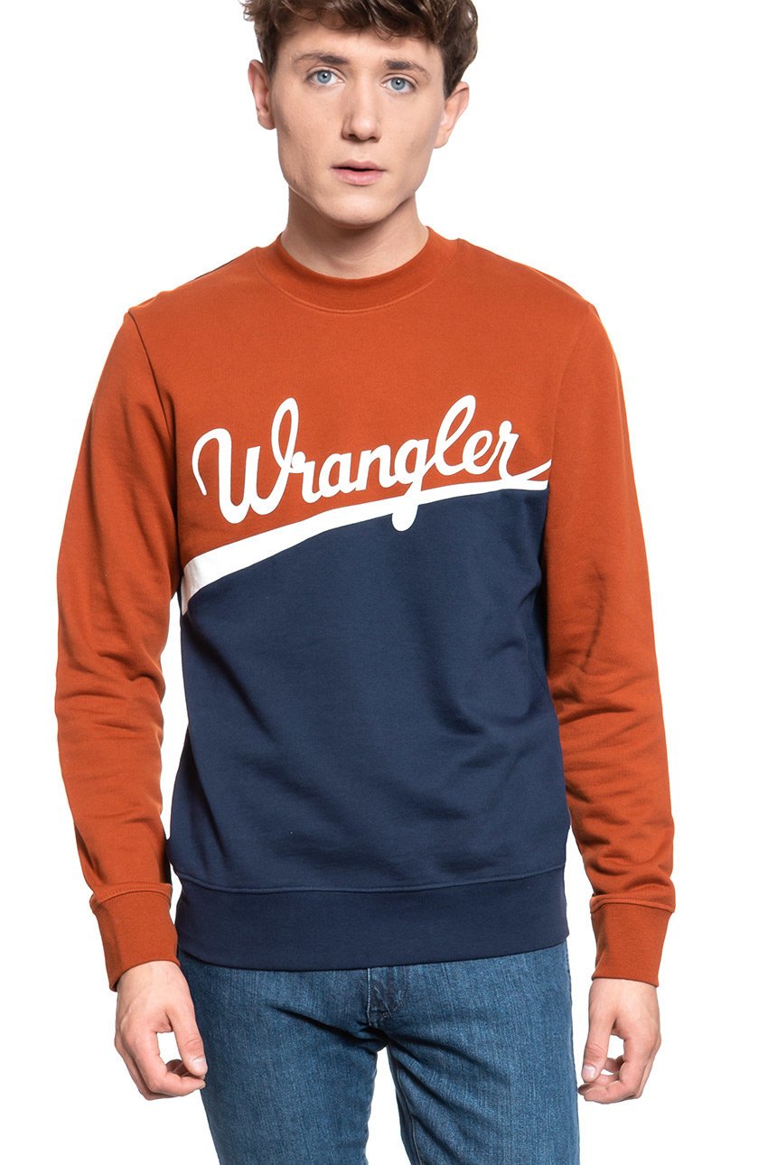 BLUZA WRANGLER CUT&SEW SWEAT PICANTE BROWN W6B7HYX9H