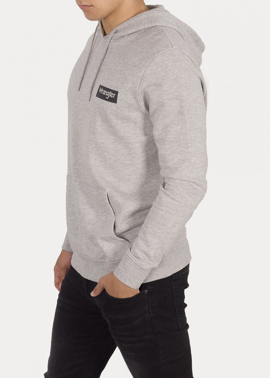 BLUZA WRANGLER LOGO HOODIE MID GREY MEL W6M0HYX37