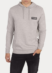 BLUZA WRANGLER LOGO HOODIE MID GREY MEL W6M0HYX37