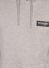 BLUZA WRANGLER LOGO HOODIE MID GREY MEL W6M0HYX37