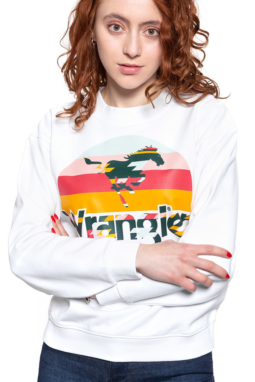 BLUZA WRANGLER 80´S RETRO SWEAT WHITE W6N0HO989