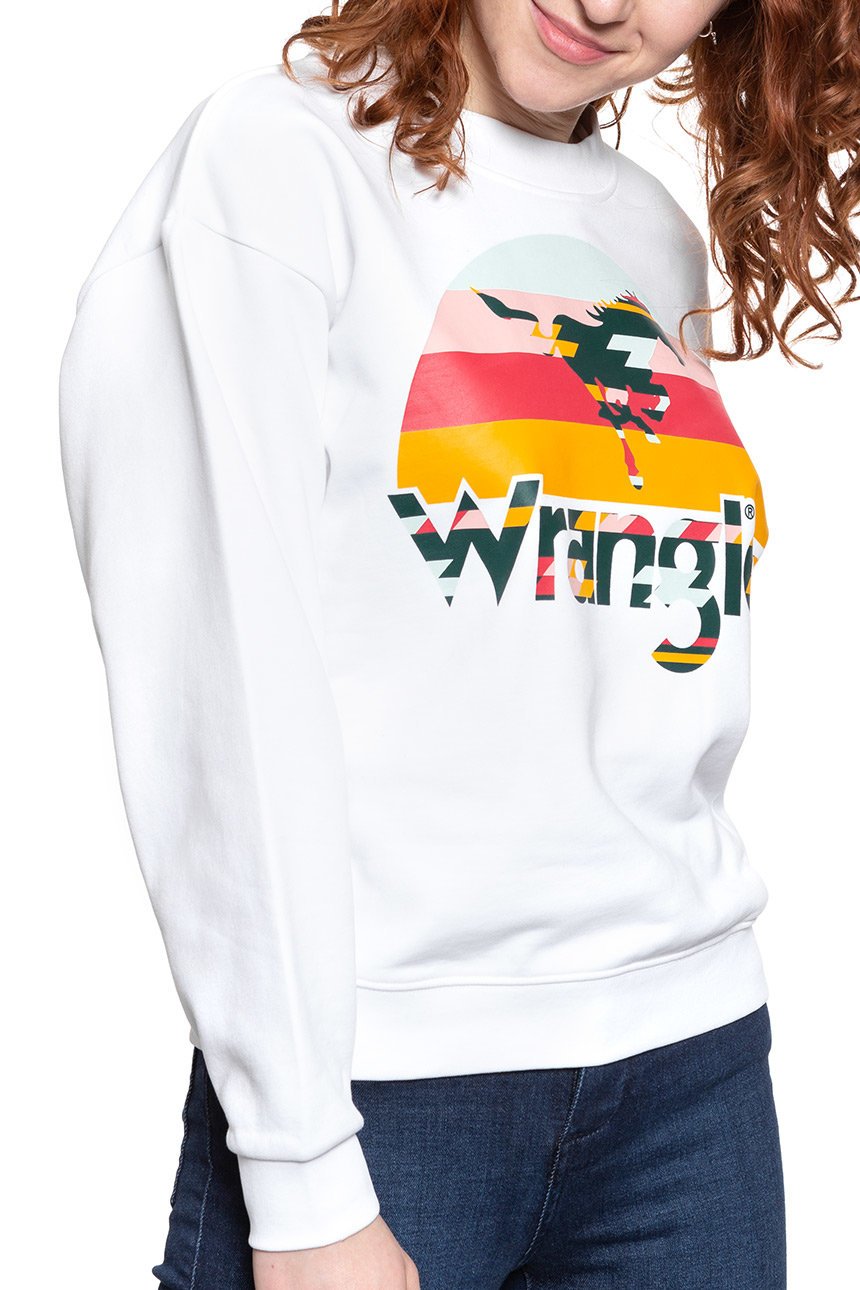 BLUZA WRANGLER 80´S RETRO SWEAT WHITE W6N0HO989