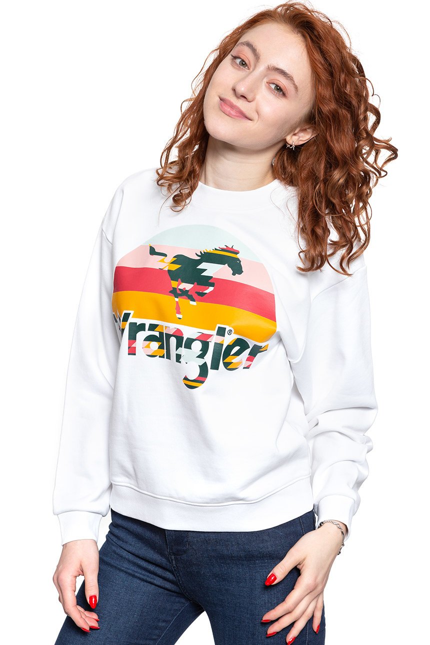 BLUZA WRANGLER 80´S RETRO SWEAT WHITE W6N0HO989