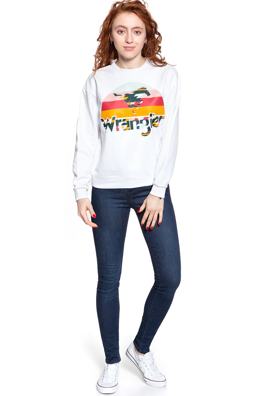 BLUZA WRANGLER 80´S RETRO SWEAT WHITE W6N0HO989