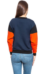 BLUZA WRANGLER HIGH RIB RETRO SWEAT NAVY W6N0HY114