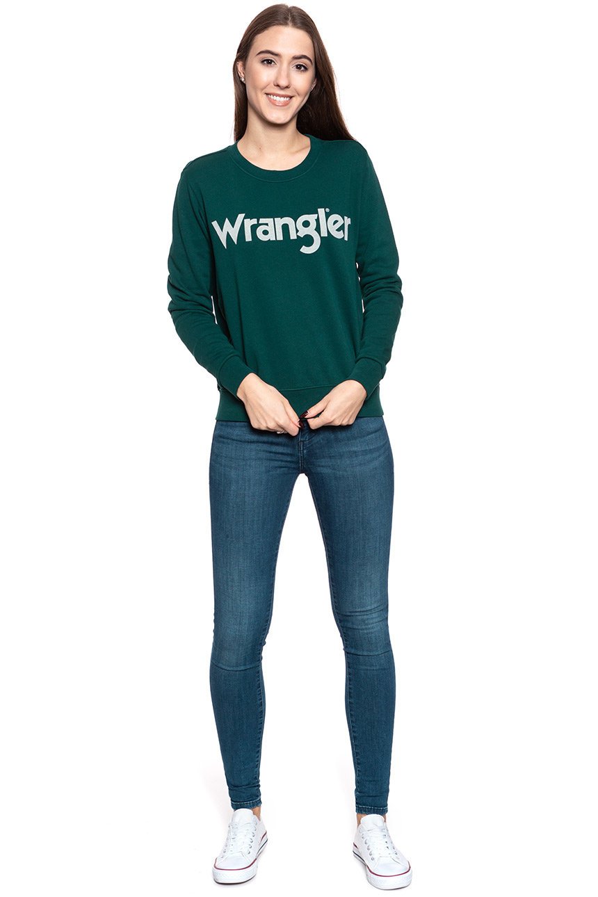 BLUZA WRANGLER LOGO SWEAT PINE W6N2HAG01