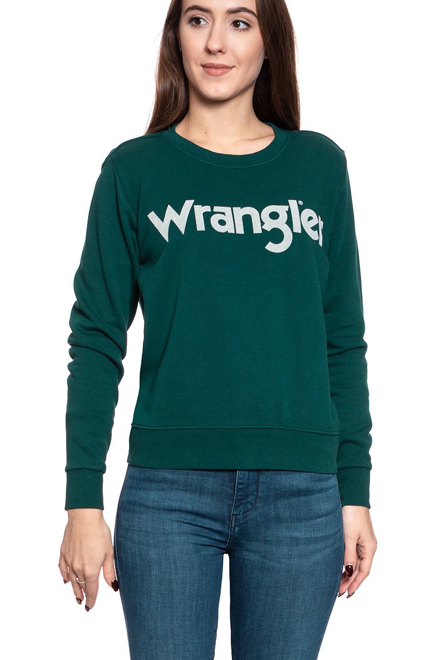 BLUZA WRANGLER LOGO SWEAT PINE W6N2HAG01