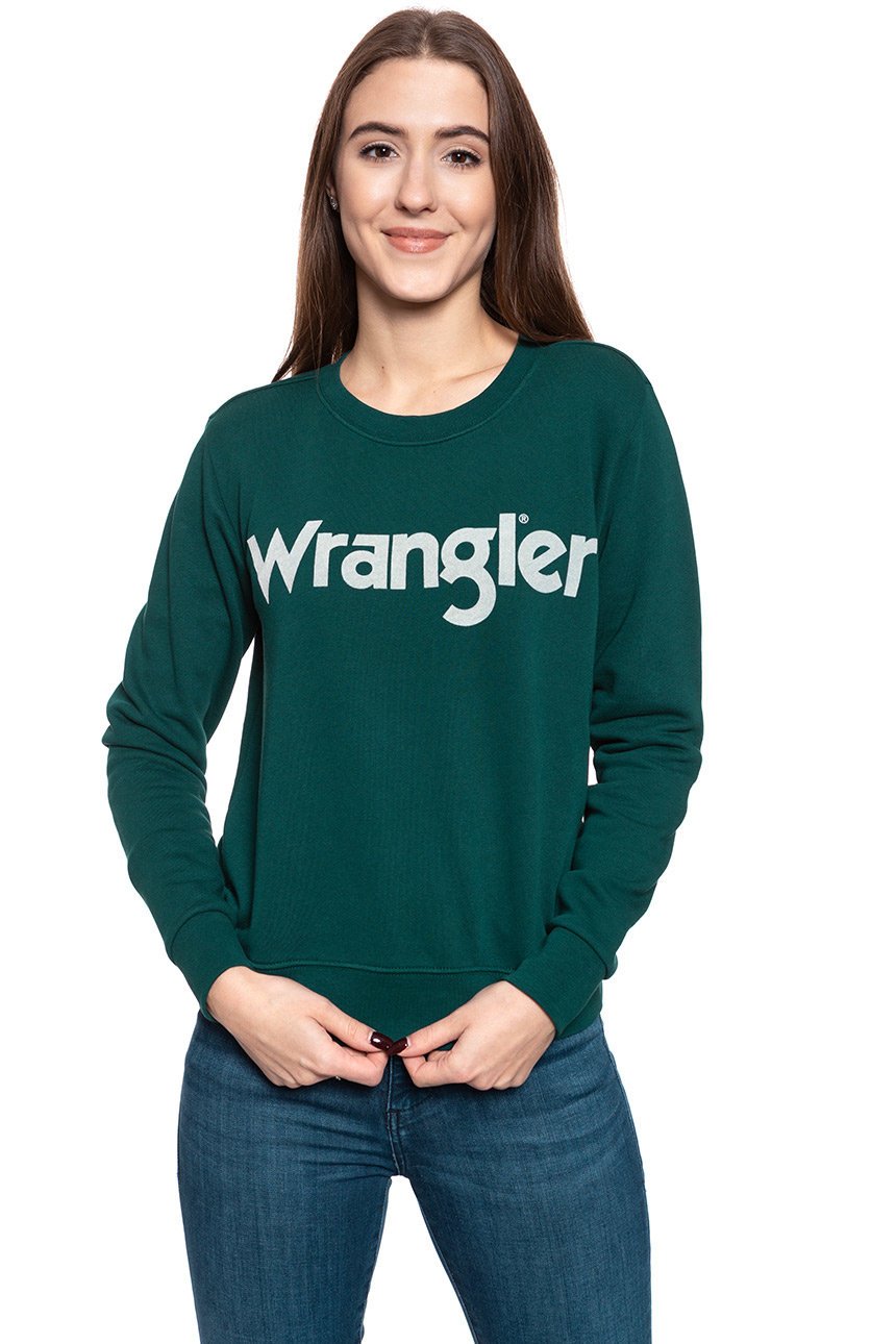 BLUZA WRANGLER LOGO SWEAT PINE W6N2HAG01