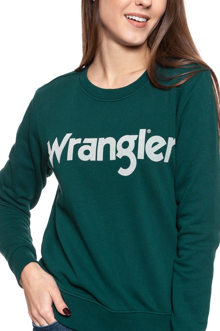 BLUZA WRANGLER LOGO SWEAT PINE W6N2HAG01