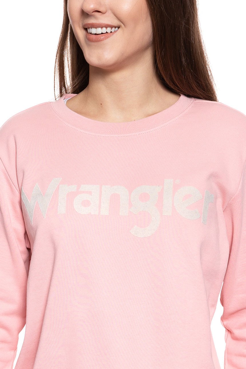 BLUZA WRANGLER LOGO SWEAT BRIDAL ROSE W6N2HYP01