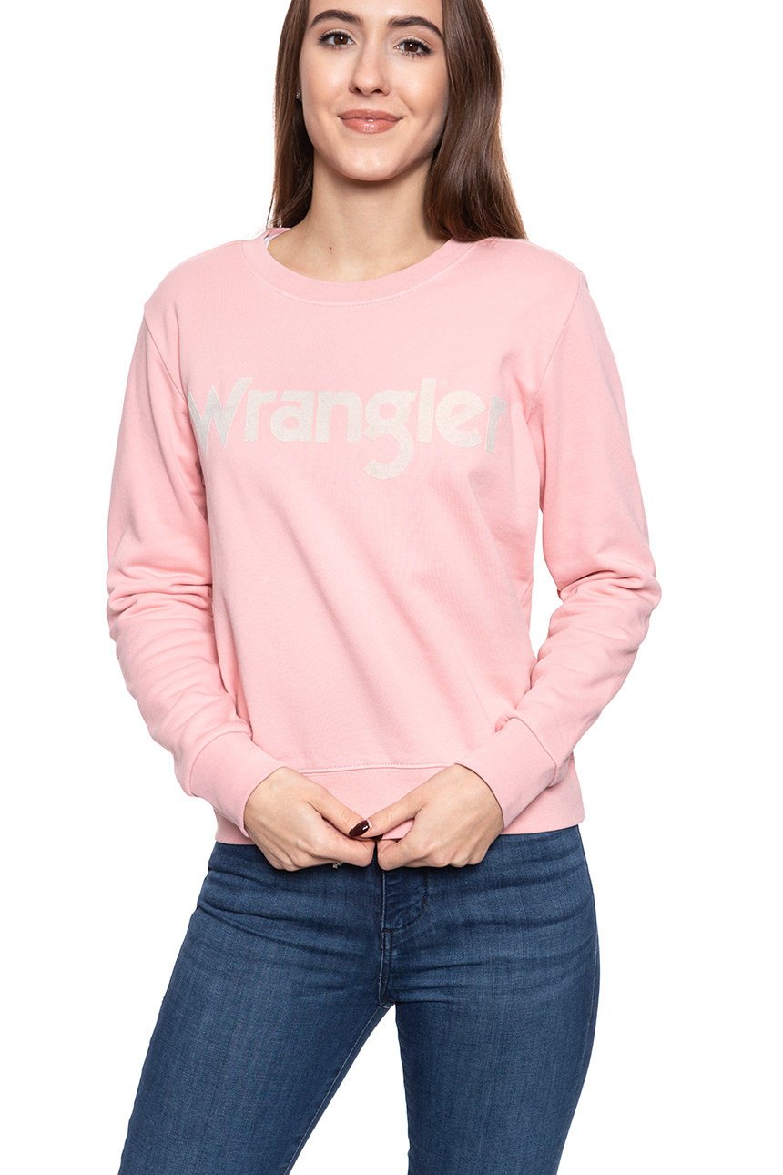 BLUZA WRANGLER LOGO SWEAT BRIDAL ROSE W6N2HYP01