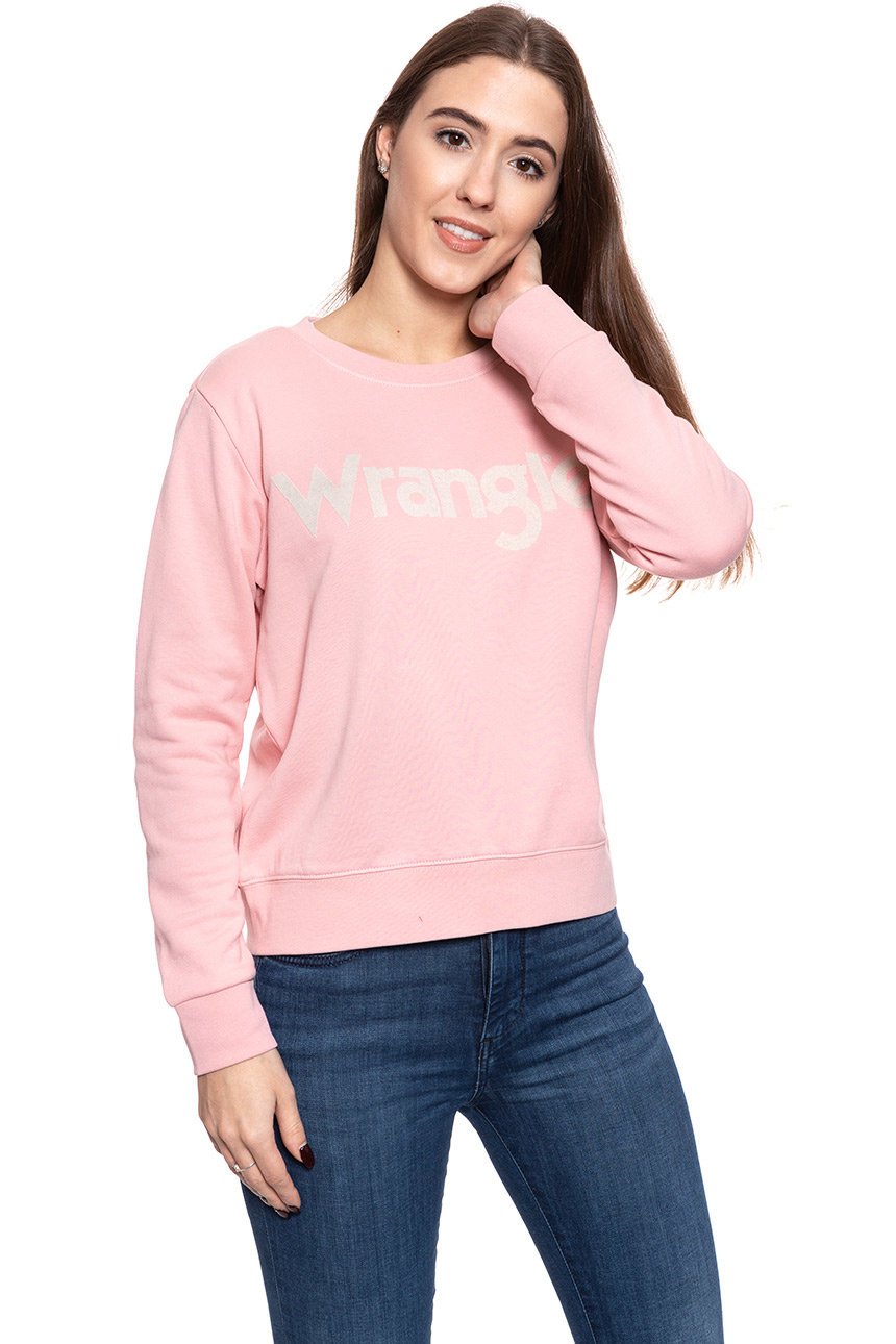 BLUZA WRANGLER LOGO SWEAT BRIDAL ROSE W6N2HYP01