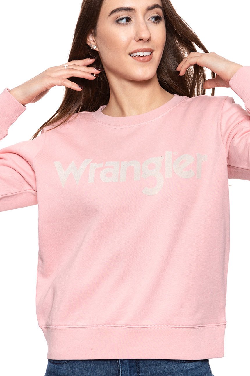 BLUZA WRANGLER LOGO SWEAT BRIDAL ROSE W6N2HYP01