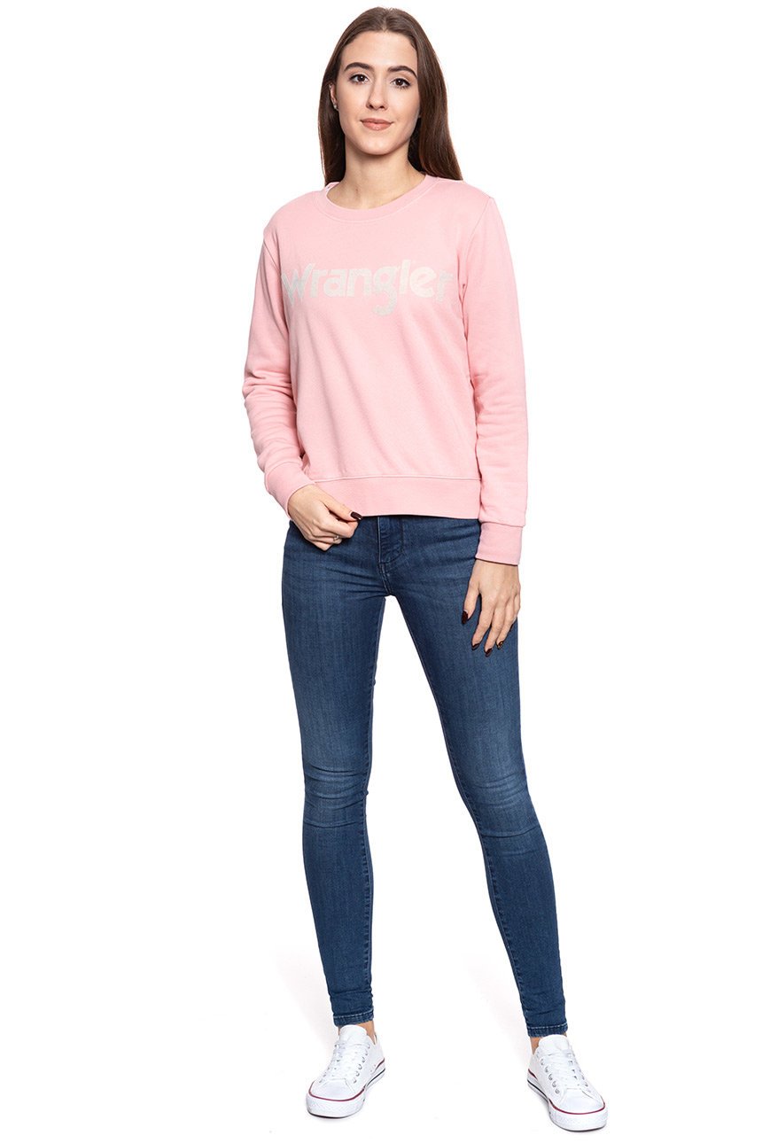 BLUZA WRANGLER LOGO SWEAT BRIDAL ROSE W6N2HYP01