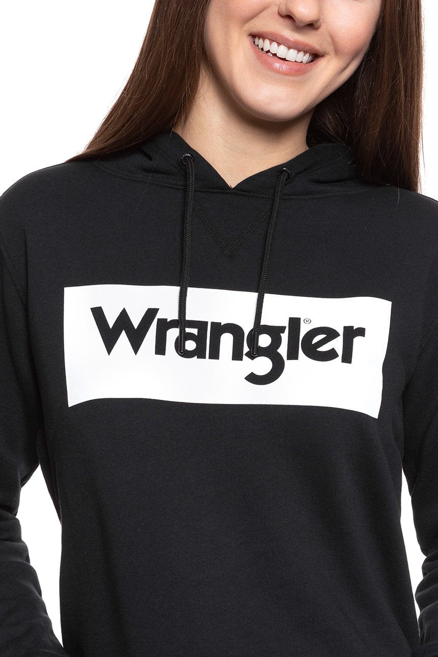 BLUZA WRANGLER LOGO HOODIE BLACK W6N4HA100