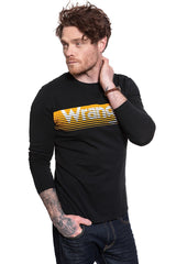 KOSZULKA LONGSLEEVE WRANGLER LS LOGO TEE BLACK W744D3100