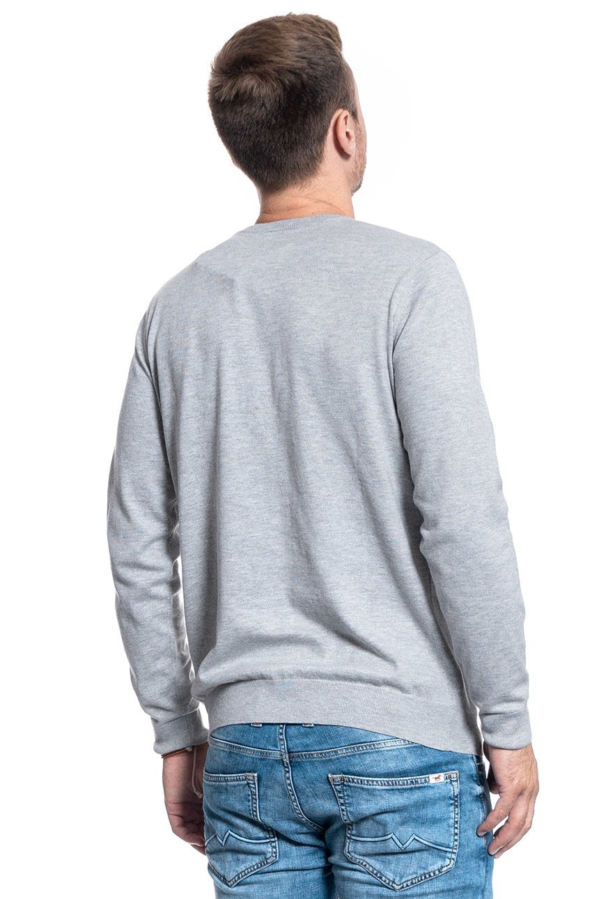 SWETER MĘSKI WRANGLER CREWNECK KNIT MID GREY MEL W8A02PX37