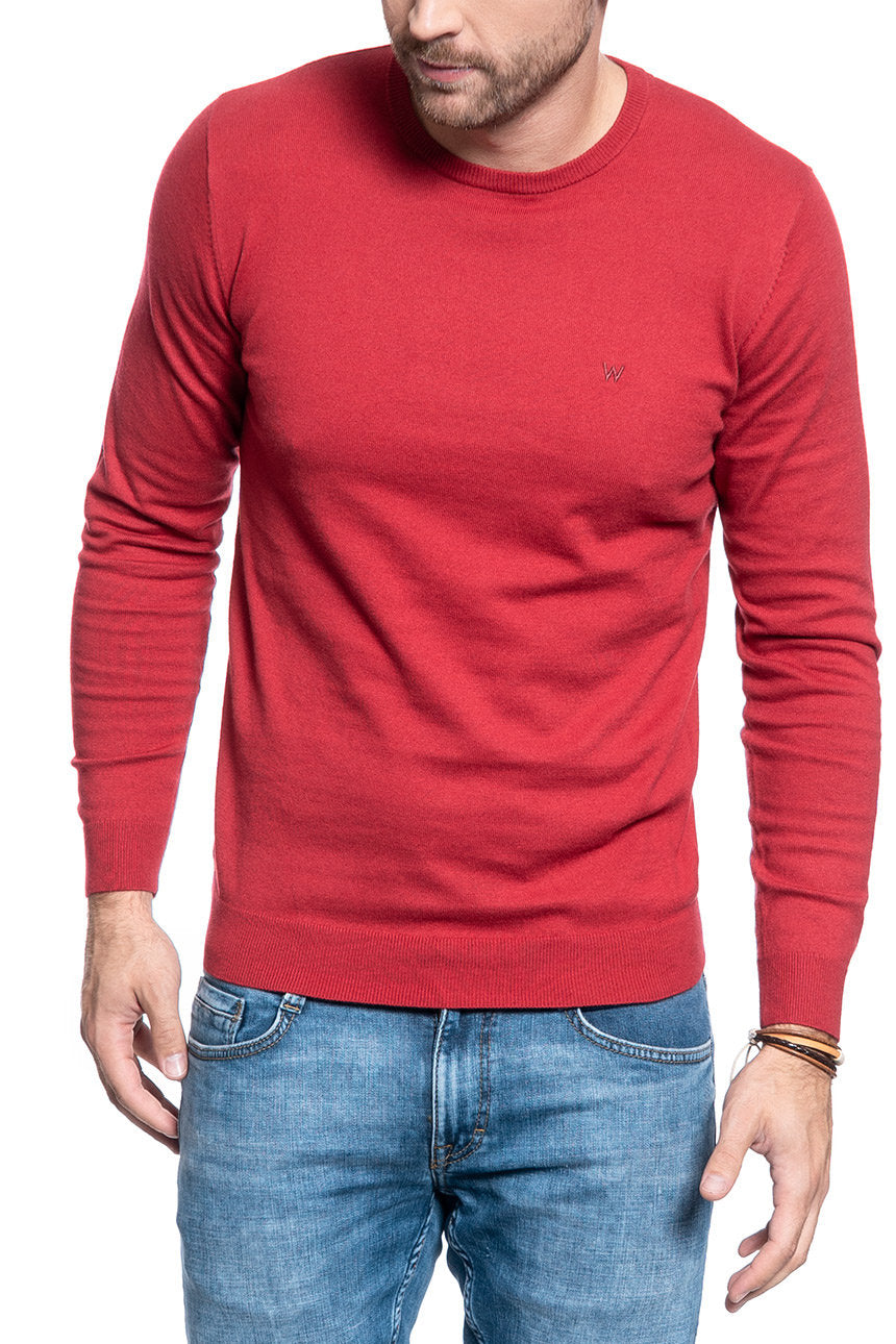 WRANGLER CREWNECK KNIT RED W8A02PX47