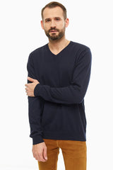 MĘSKI SWETER WRANGLER V NECK KNIT DARK NAVY W8A12PXAE