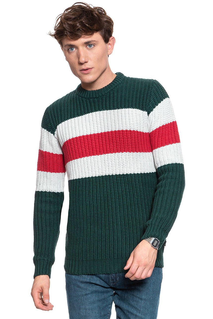 MĘSKI SWETER WRANGLER CHUNKY KNIT PINE W8A7PCG01