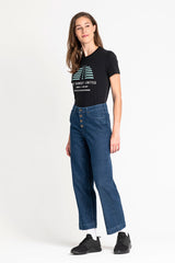 LEE WIDE LEG DAMSKIE SPODNIE JEANSOWE DARK WILMA L30GDJGR