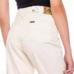 LEE 5 POCKET WIDE LEG DAMSKIE SPODNIE SZTRUKSOWE OFF WHITE L30SDC26