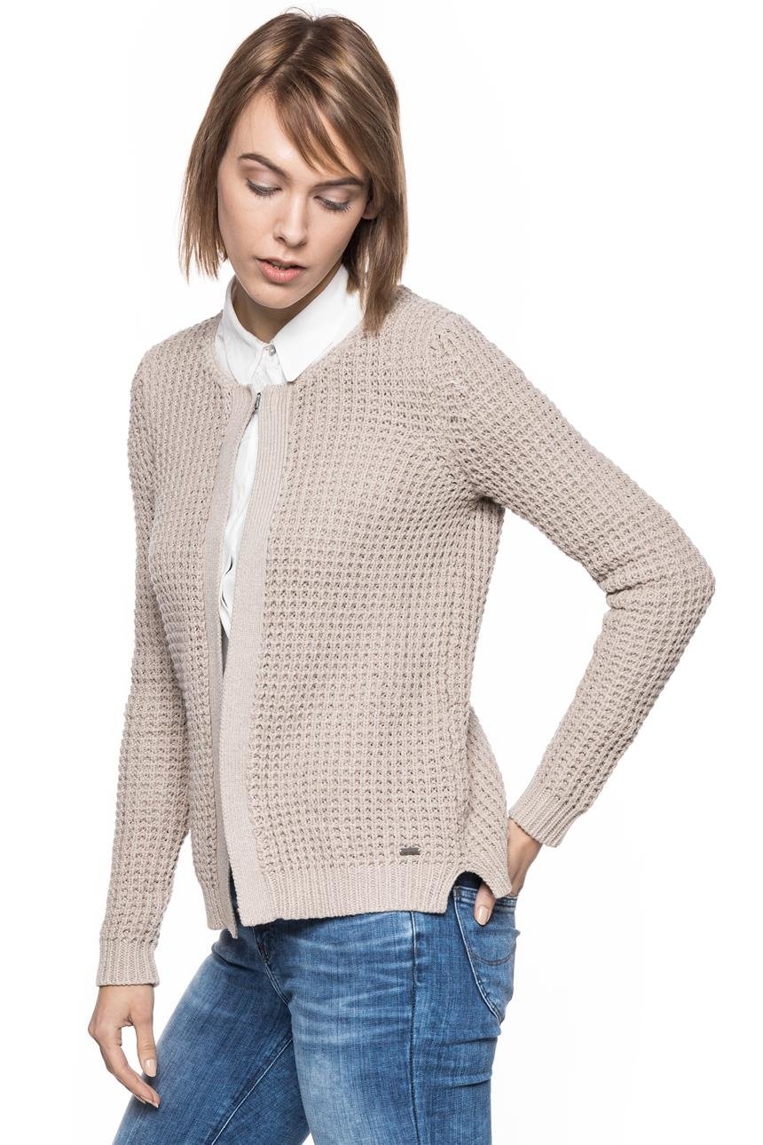 DAMSKI SWETER TOM TAILOR STRUCTURE CARDIGAN BEIGE