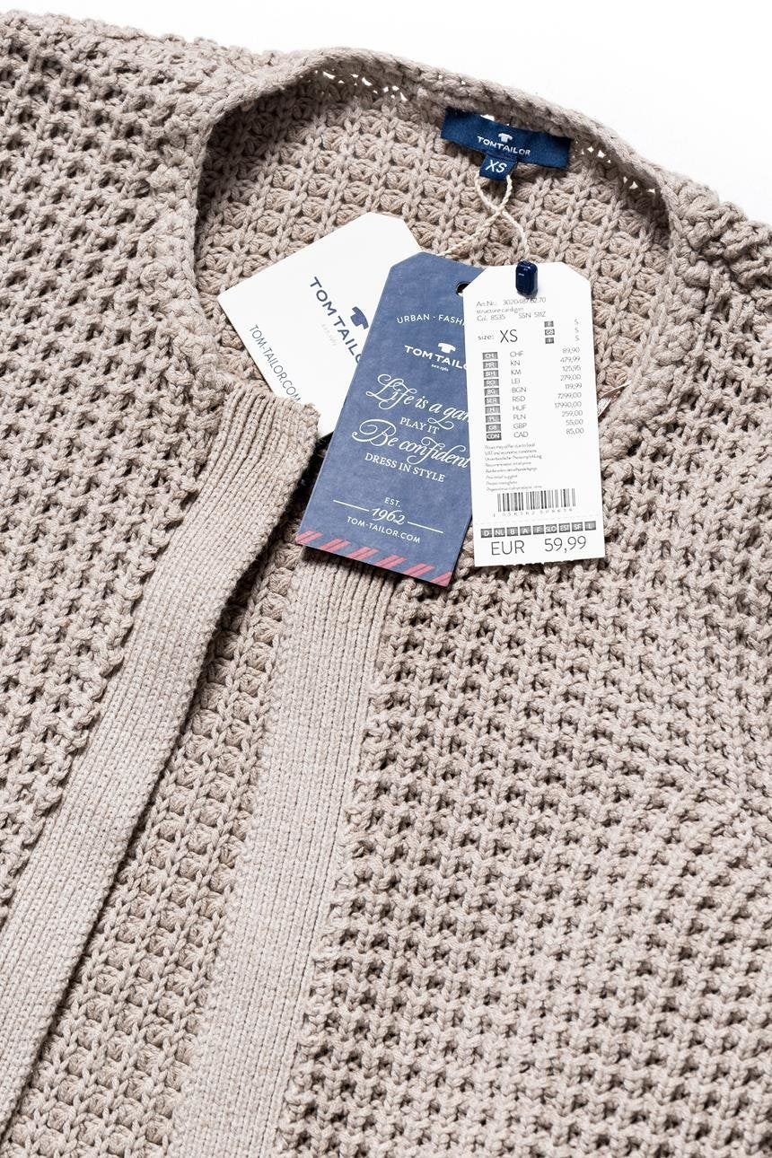 DAMSKI SWETER TOM TAILOR STRUCTURE CARDIGAN BEIGE