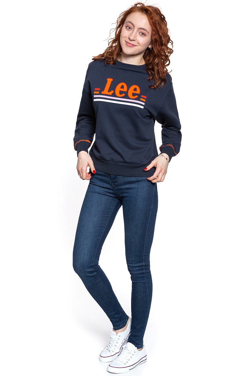 BLUZA LEE DAMSKA LOGO SWS MIDNIGHT NAVY L36GTXMA