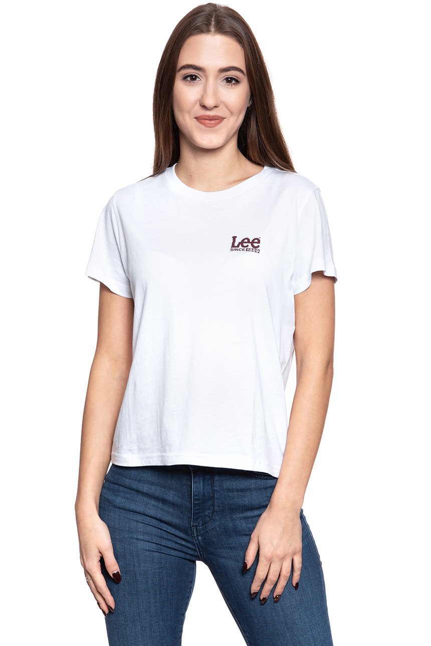 LEE T SHIRT DAMSKI LOGO TEE WHITE L41WHC14