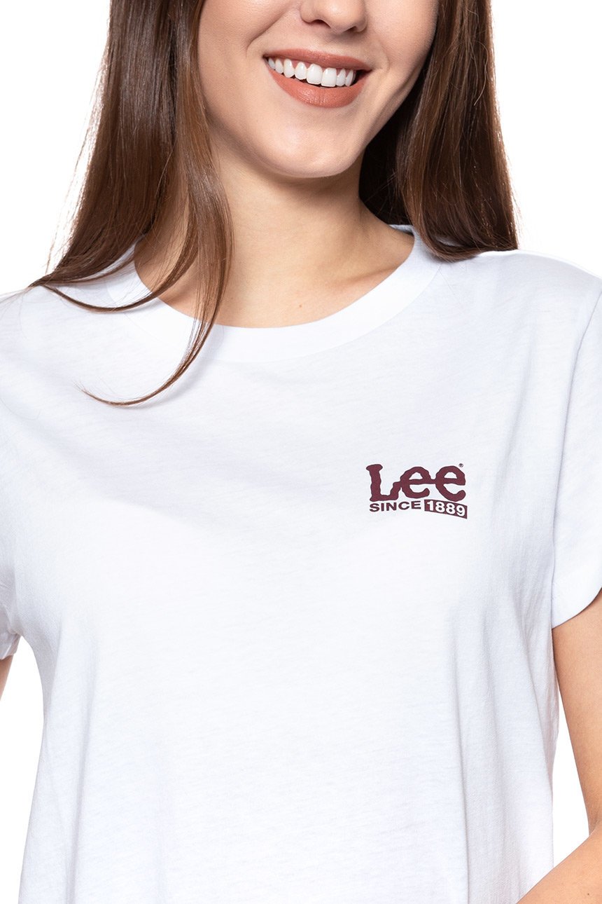 LEE T SHIRT DAMSKI LOGO TEE WHITE L41WHC14