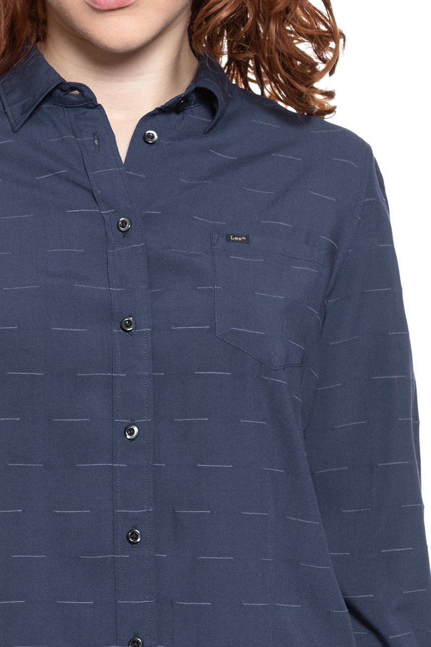 KOSZULA DAMSKA LEE ONE POCKET SHIRT MIDNIGHT NAVY L46BPOMA