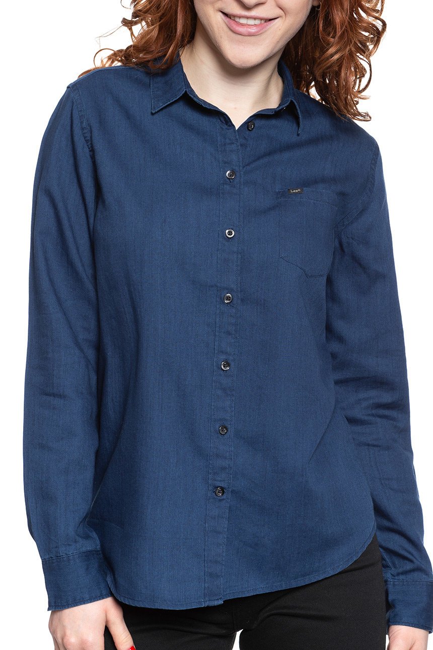 KOSZULA DAMSKA KOSZULA DAMSKA LEE ONE POCKET SHIRT OIL BLUE L46BRAMO