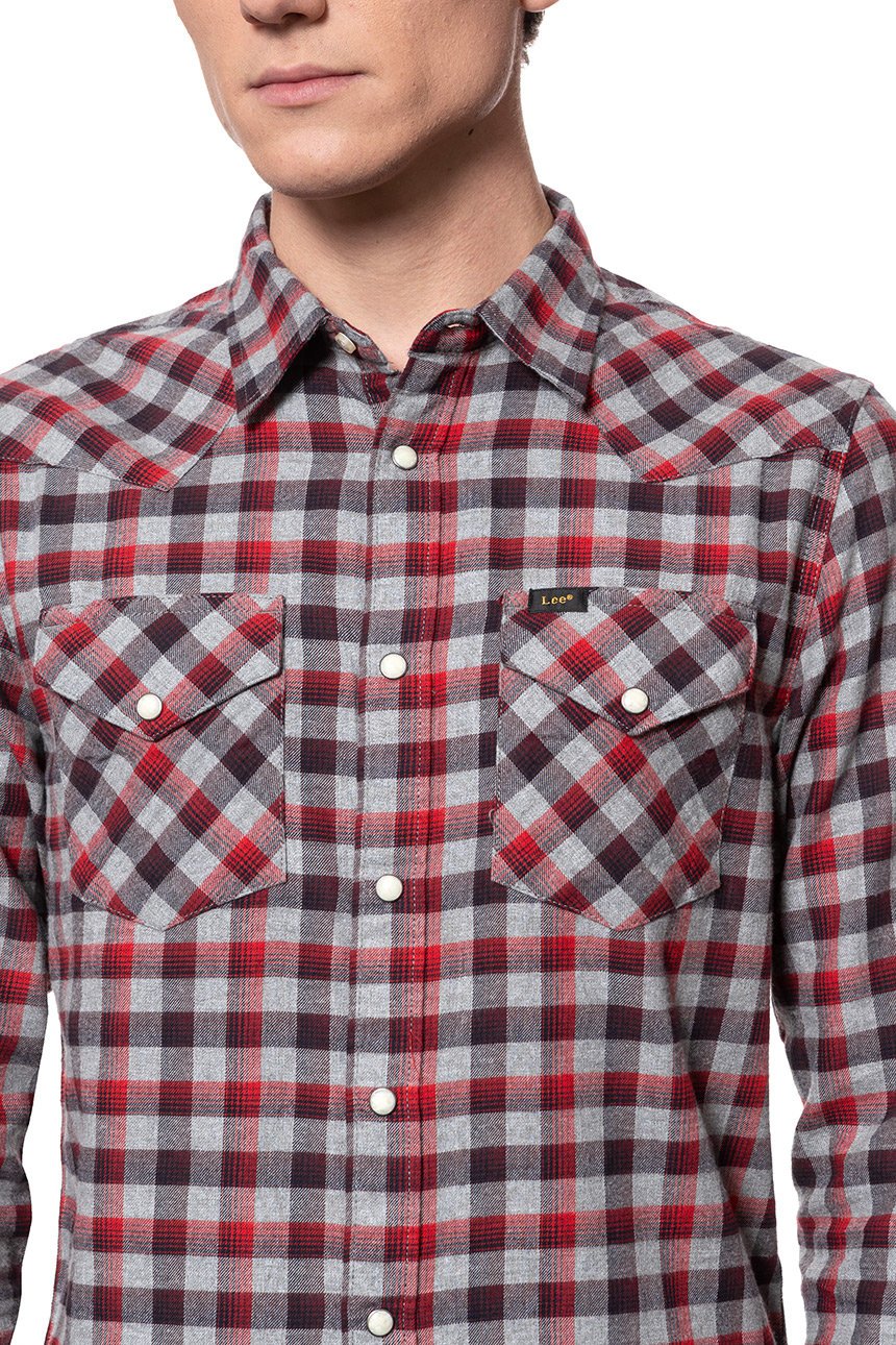 KOSZULA LEE WESTERN SHIRT WARP RED L643OAKG