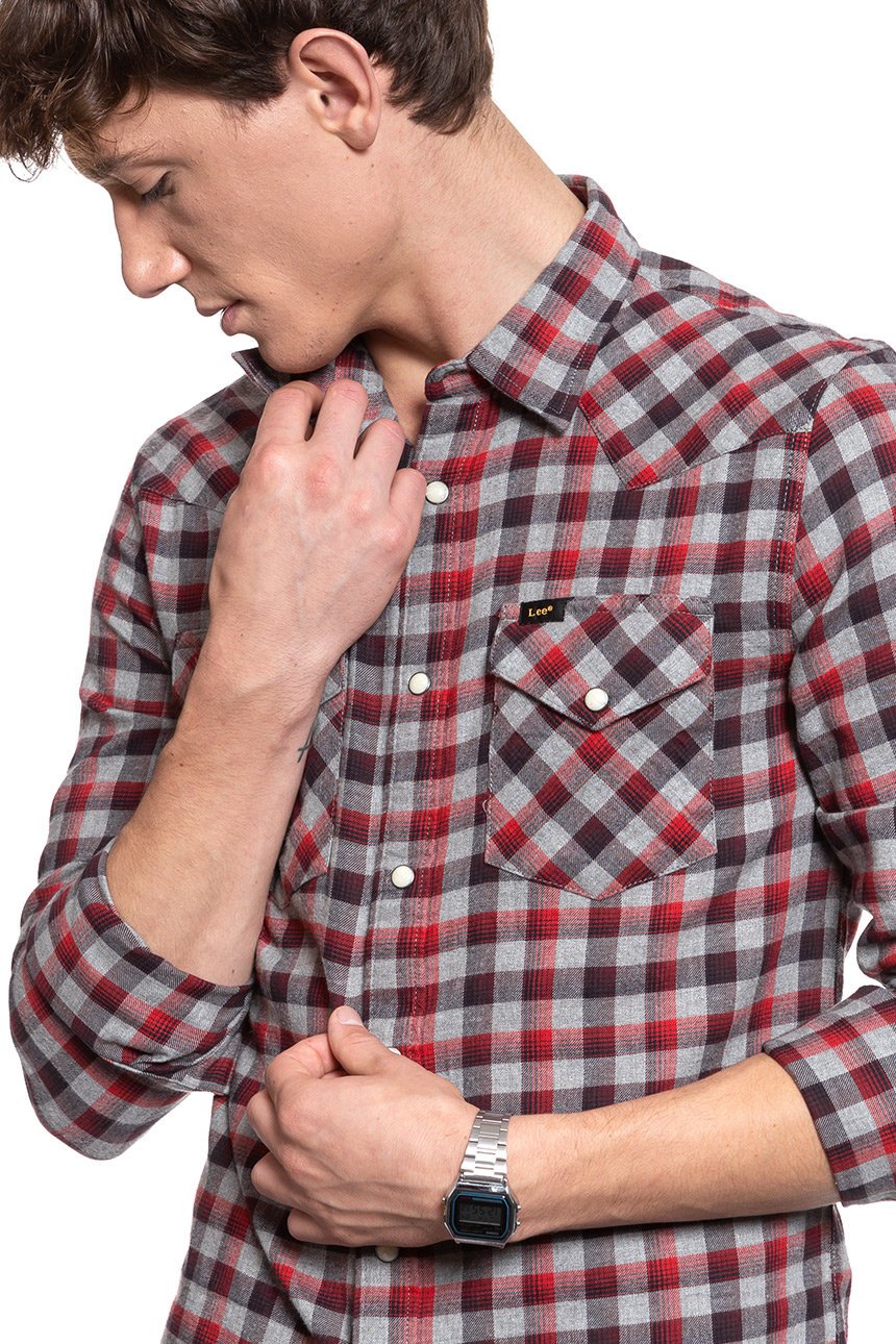 KOSZULA LEE WESTERN SHIRT WARP RED L643OAKG